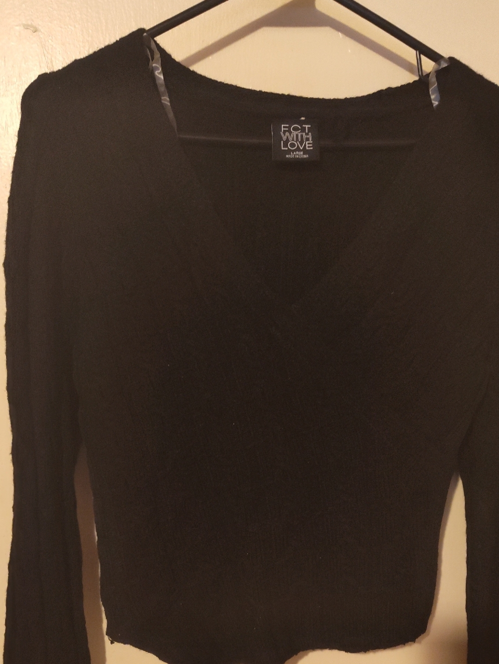 Soft Black V-Neck Sweater by F.O.T. With Love